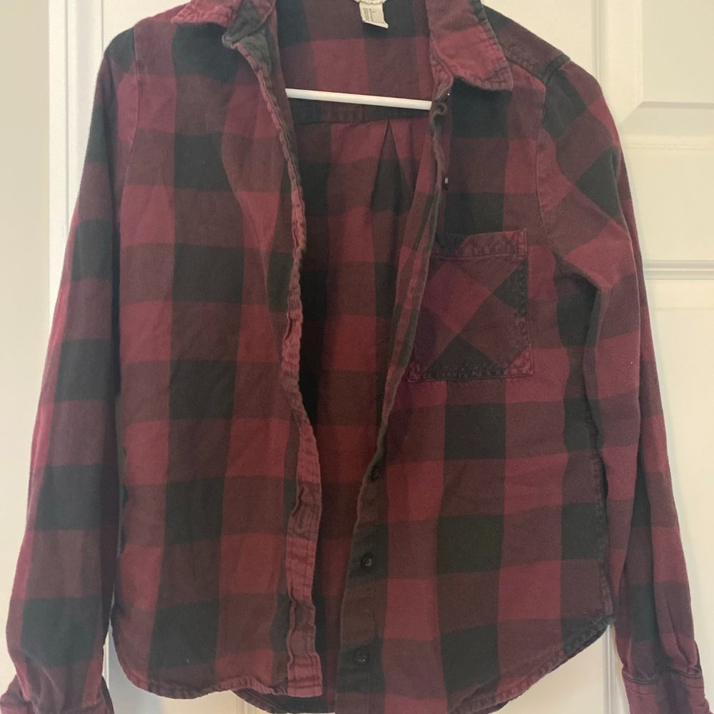 Black and Maroon Flannel